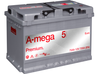 Akumuliatorius A-Mega PREMIUM 75Ah 720A