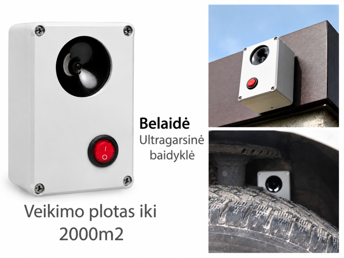 Kiaunių ir graužikų ultragarsinis atbaidytuvas H6