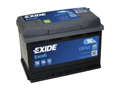 Exide Excell 74Ah 680A 12V Akumuliatorius